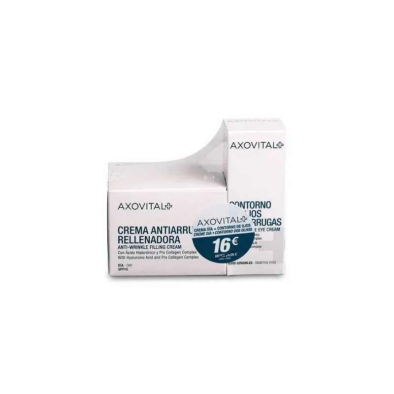 Axovital Pack crema de día Antiarrugas + contorno de ojos, 50 ml + 15 ml