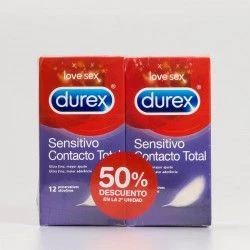 Durex Sensitivo Contacto Total Duplo, 2x12ud