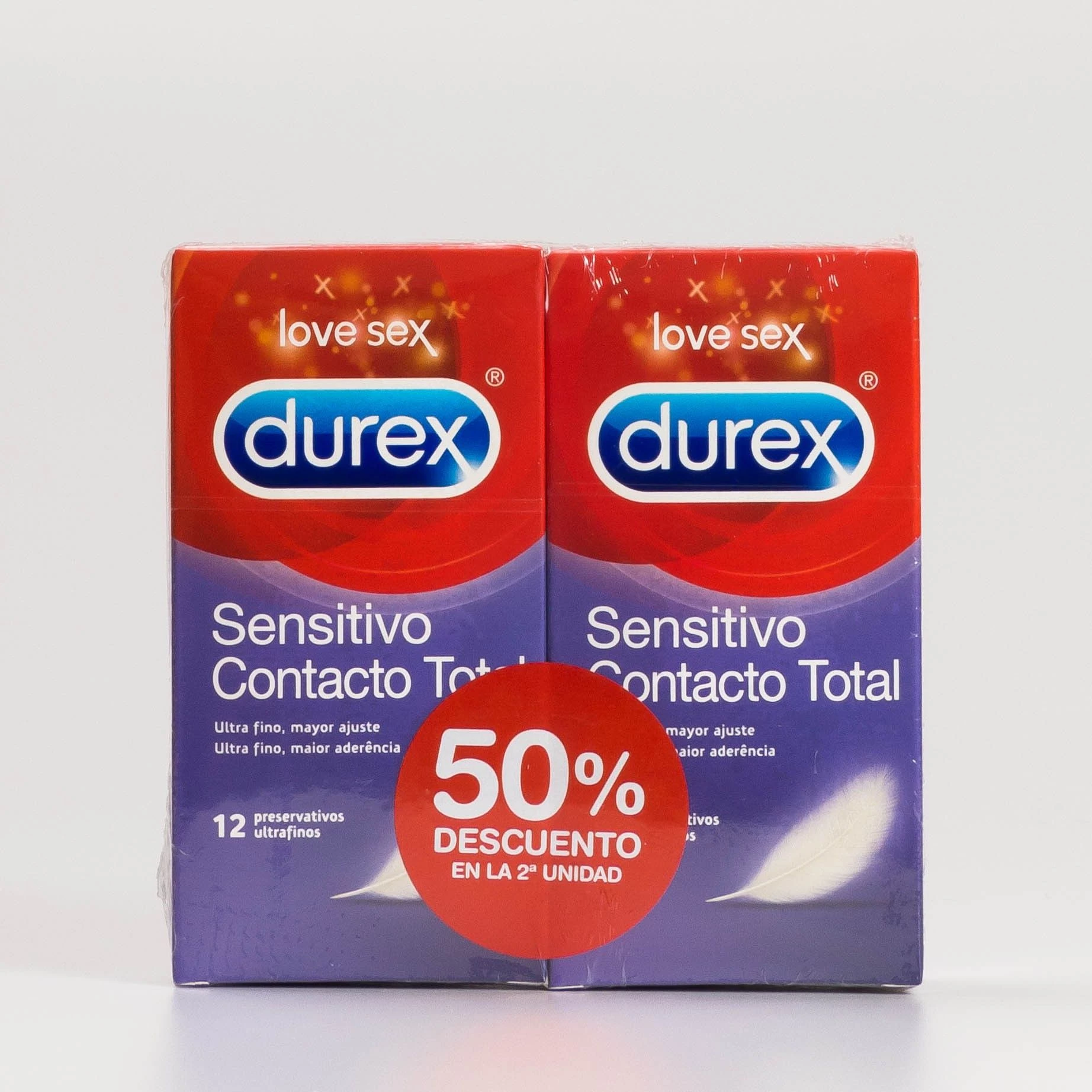 Durex Sensitivo Contacto Total Duplo, 2x12ud