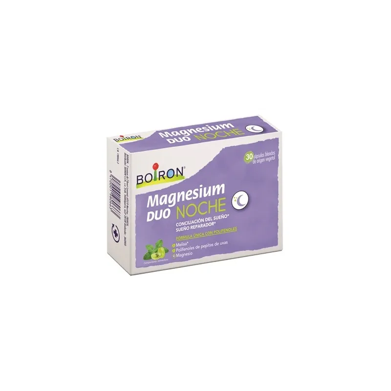 Boiron magnesium duo noche, 30 cápsulas