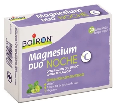 Boiron magnesium duo noche, 30 cápsulas