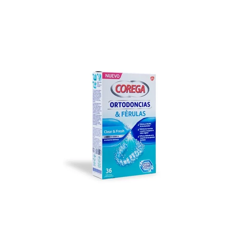 Corega ortodoncias & férulas, 36 tabletas limpiadoras