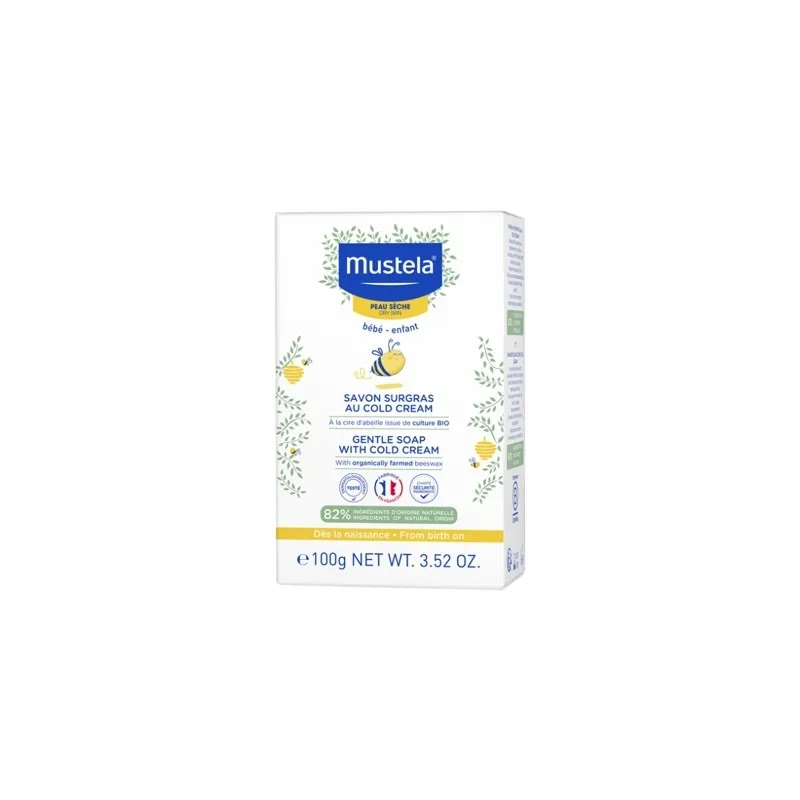 Mustela jabón sobregraso al cold cream y cera de abeja Bio, 150 g