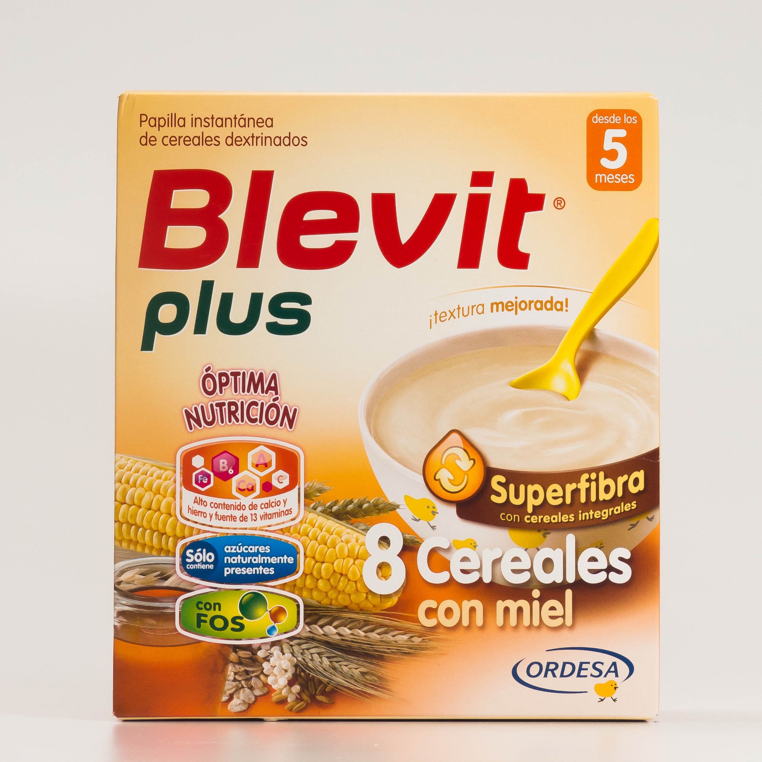 Blevit Plus Superfibra 8 cereales con Miel, 600 g.