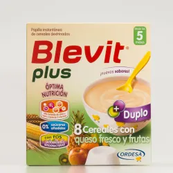 Blevit plus Duplo 8 Cereales con queso fresco y frutas DUPLO, 600g.