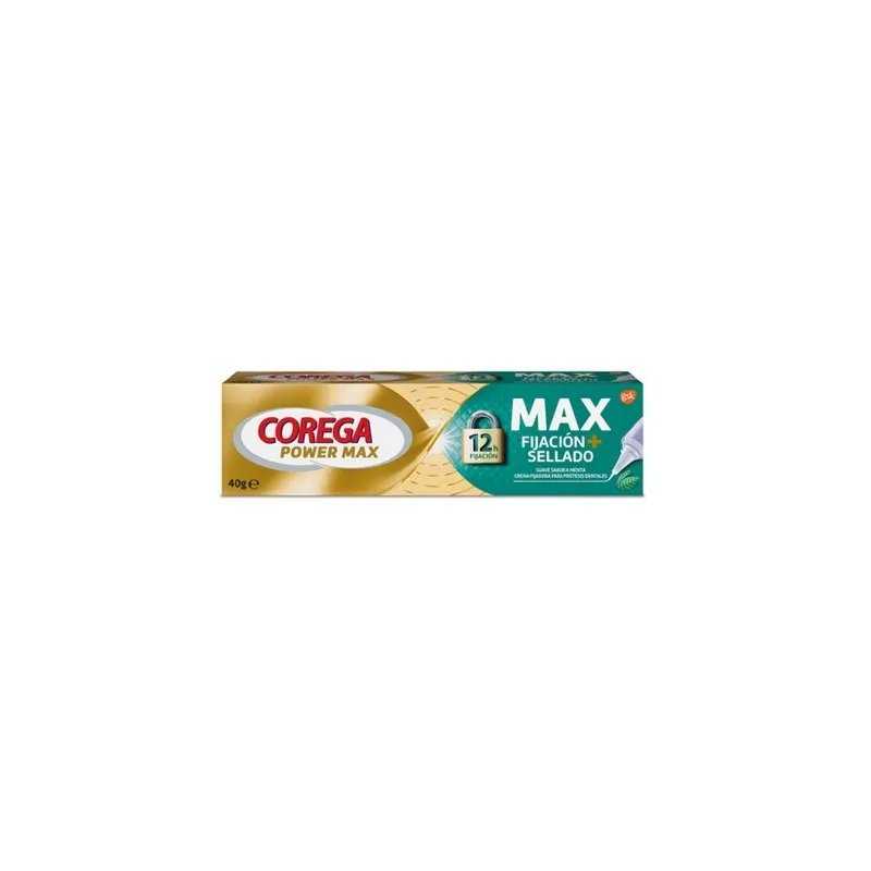 Corega power MAX fijación + sellado sabor menta, 40 g