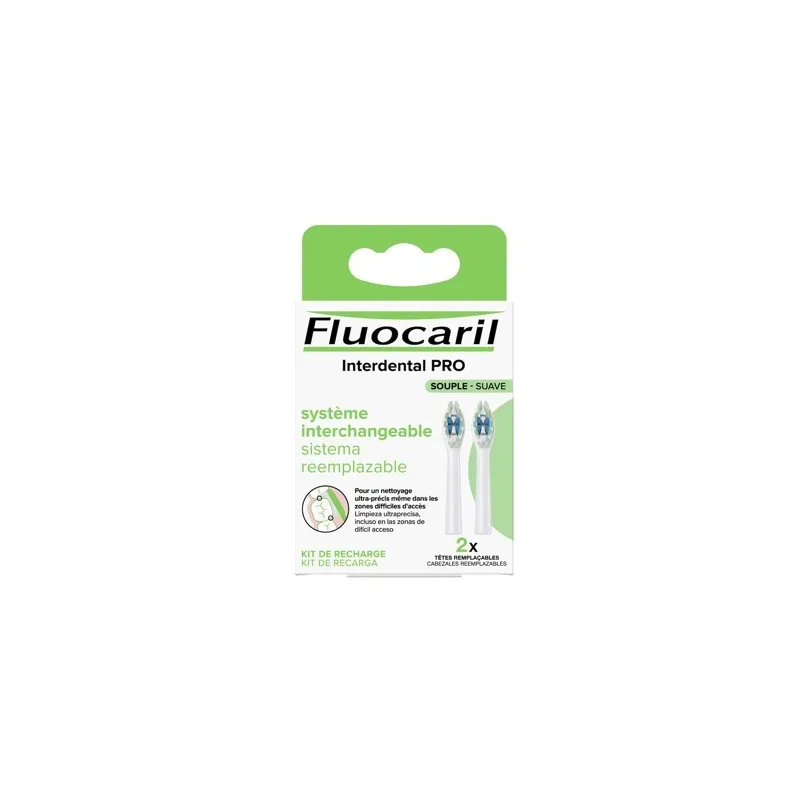 Fluocaril interdental pro suave, 2 cabezales reemplazables