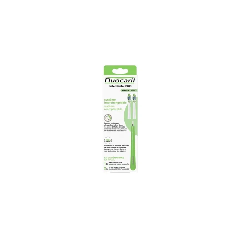 Fluocaril interdental PRO kit inicial, mango + 2 recambios medio