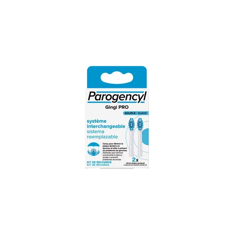 Parogencyl gingi PRO suave kit de recarga, 2 cabezales reemplazables