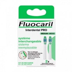 Fluocaril interdental PRO kit de recarga medio, 2 cabezales reemplazables