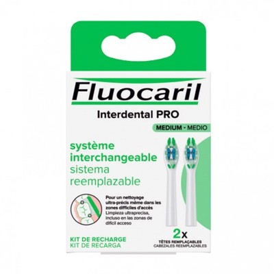 Fluocaril interdental PRO kit de recarga medio, 2 cabezales reemplazables