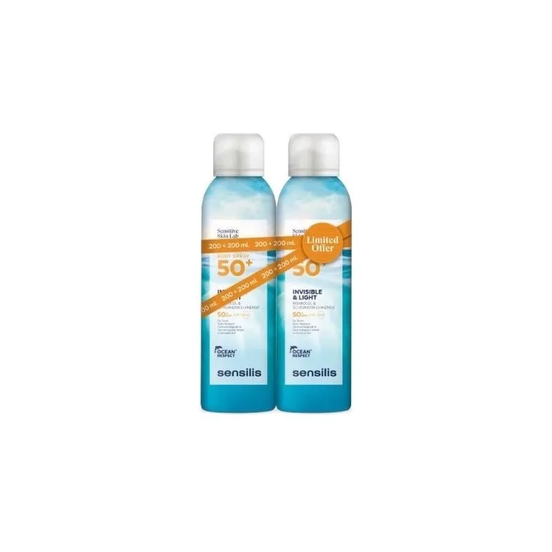 Sensilis fotoprotector body spray SPF 50+ duplo, 2 x 200 ml