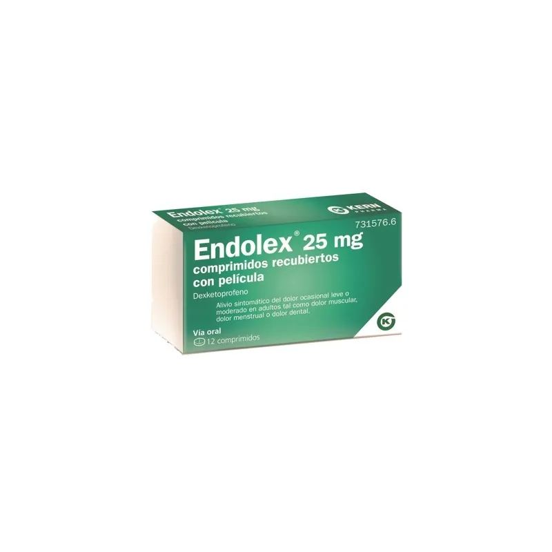 Endolex 25 mg comprimidos recubiertos con pelÃ­cula, 12 comprimidos