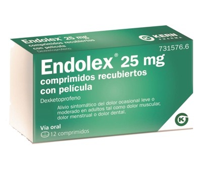 Endolex 25 mg comprimidos recubiertos con pelÃ­cula, 12 comprimidos