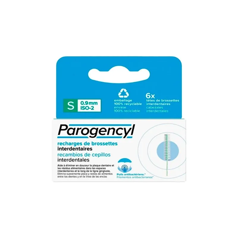 Parogencyl cepillo interdental recambio talla s, 6 unidades