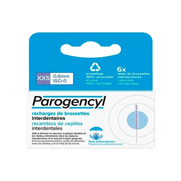 Parogencyl cepillo interdental recambio talla xxs, 6 unidades