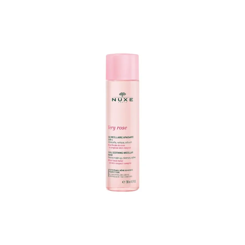 Nuxe Very Rose Agua Micelar Calmante 3 en 1 Todas las Pieles, 200ml. Nuxe Very Rose Agua Micelar Calmante 3 en 1 Todas las Pieles, 200ml.
