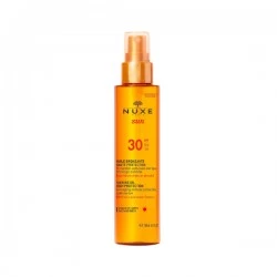 NUXE Sun Aceite bronceador rostro y cuerpo SPF30, 150ml.