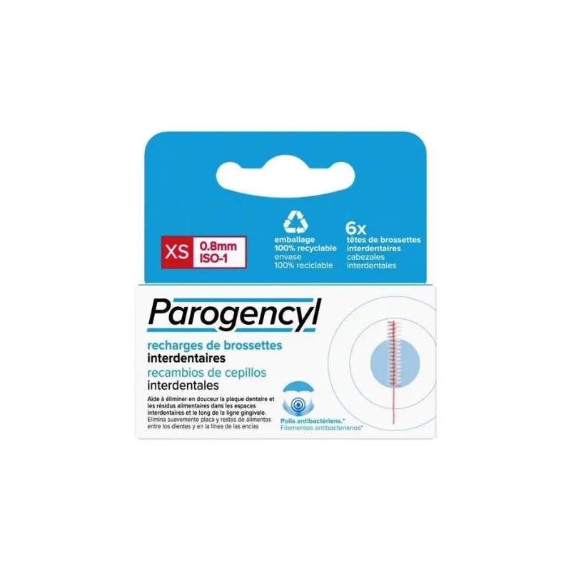Parogencyl recambio de cepillo interdental talla xs, 6ud