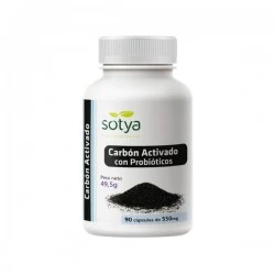 Sotya carbon activado con probiotico, 90 caps 550 g