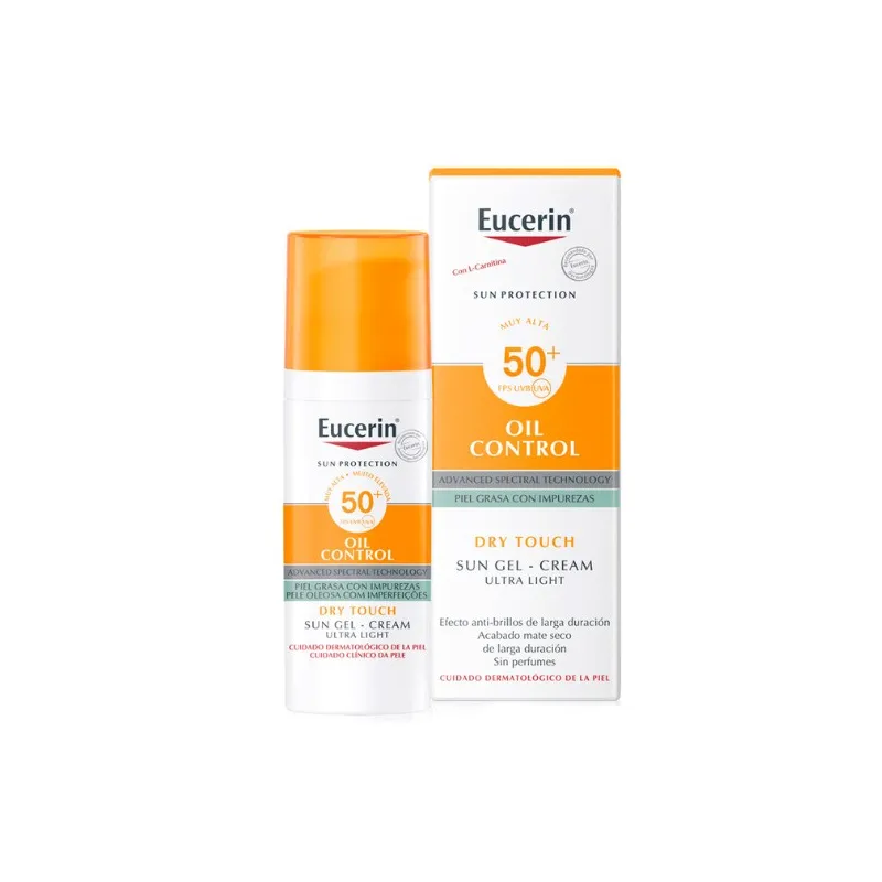 Eucerin Sun Gel Creme Rostro SPF50+, 50ml.