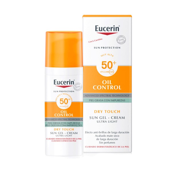 Eucerin Sun Gel Creme Rostro SPF50+, 50ml.