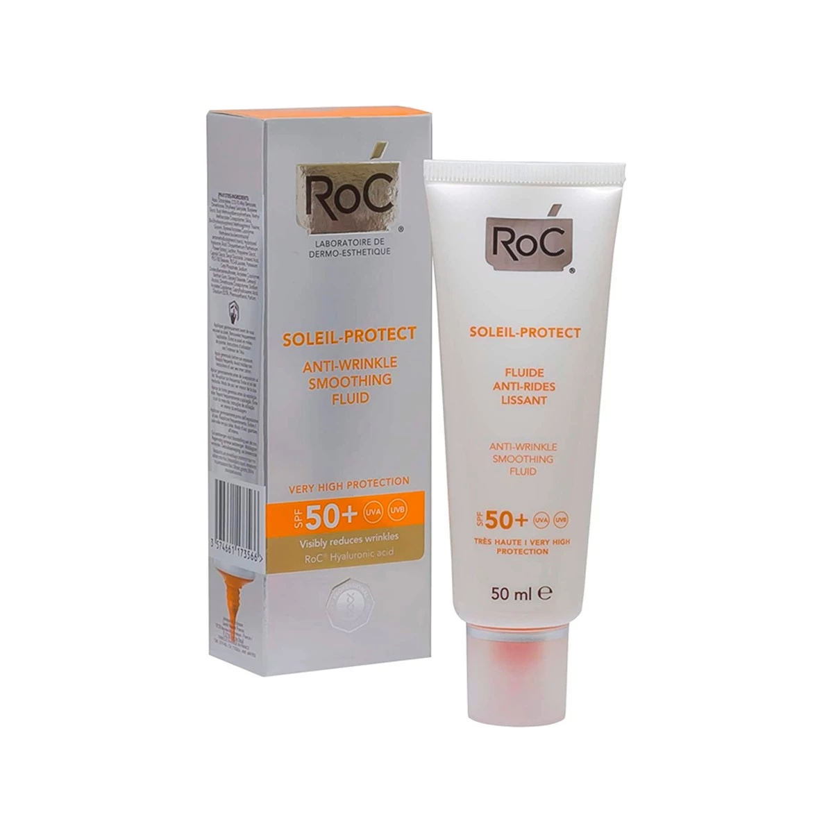 Roc Soleil-Protect Fluido Antiarrugas Alisador SPF50+, 50ml