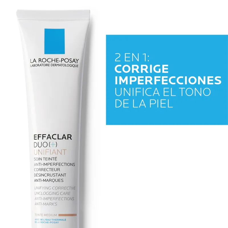 La Roche-Posay Effaclar Duo (+) Unificant Tono Claro, 40ml.