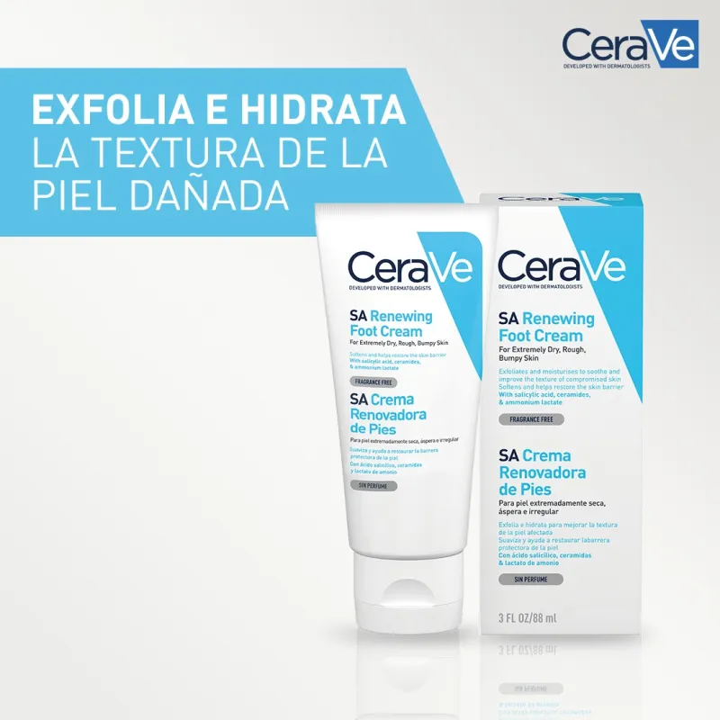 CeraVe SA Crema Renovadora de Pies, 88ml. CeraVe SA Crema Renovadora de Pies, 88ml.