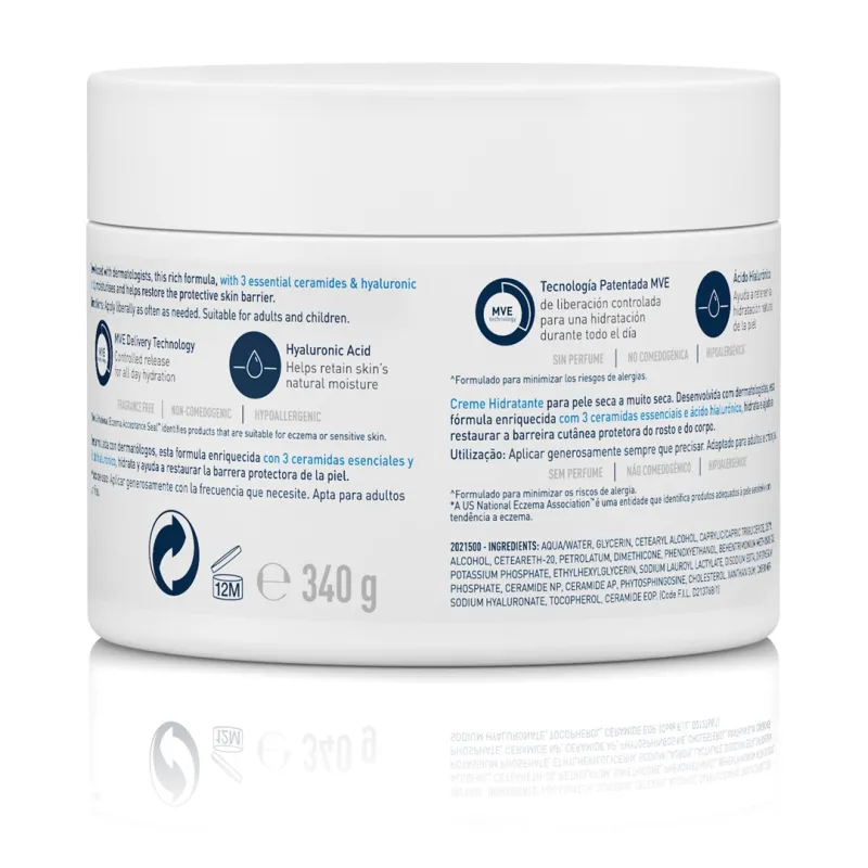 Cerave Crema Hidratante Piel Seca, 340 g. Cerave Crema Hidratante Piel Seca, 340 g.