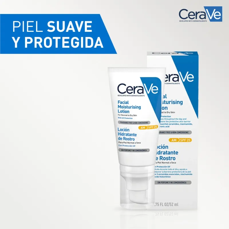 Cerave Loción Hidratante Facial SPF25, 52ml. Cerave Loción Hidratante Facial SPF25, 52ml.