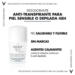 Vichy desodorante antitranspirante piel sensible, 50ml Vichy desodorante antitranspirante piel sensible, 50ml