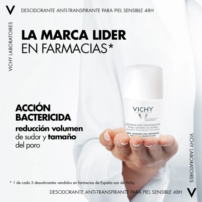 Vichy desodorante antitranspirante piel sensible, 50ml Vichy desodorante antitranspirante piel sensible, 50ml