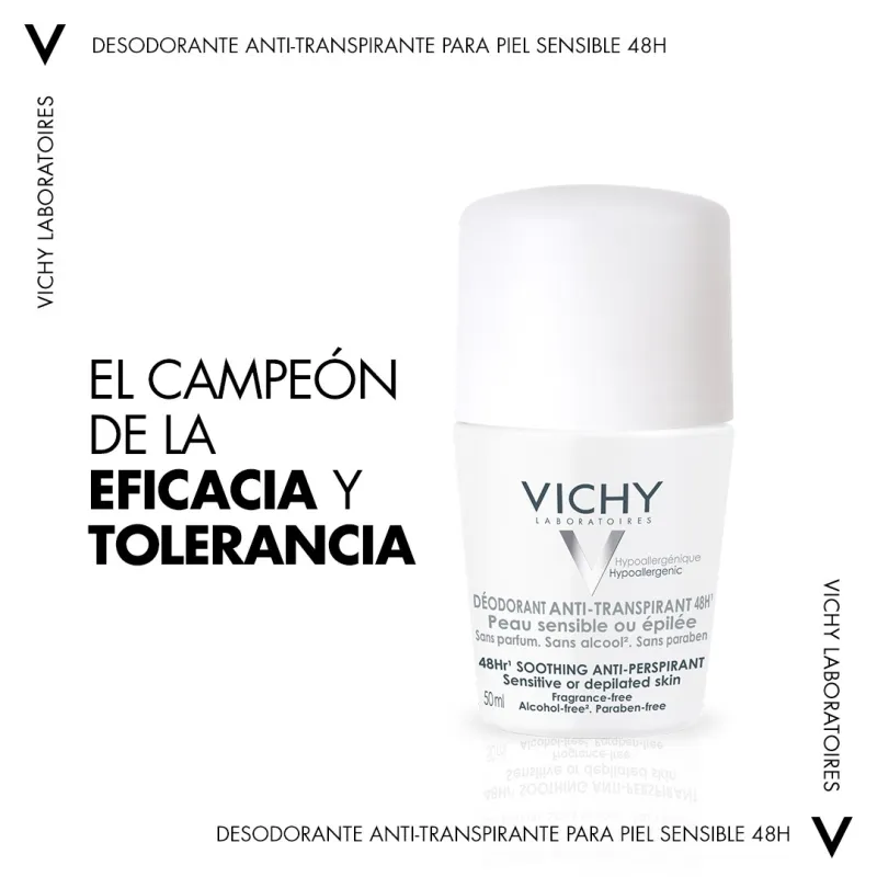 Vichy desodorante antitranspirante piel sensible, 50ml Vichy desodorante antitranspirante piel sensible, 50ml