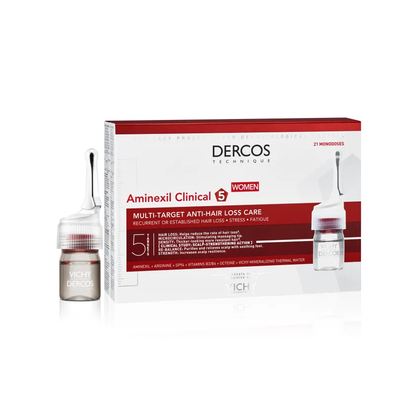 Vichy Dercos Aminexil Clinical 5 Mujer 21 monodosis Vichy Dercos Aminexil Clinical 5 Mujer 21 monodosis