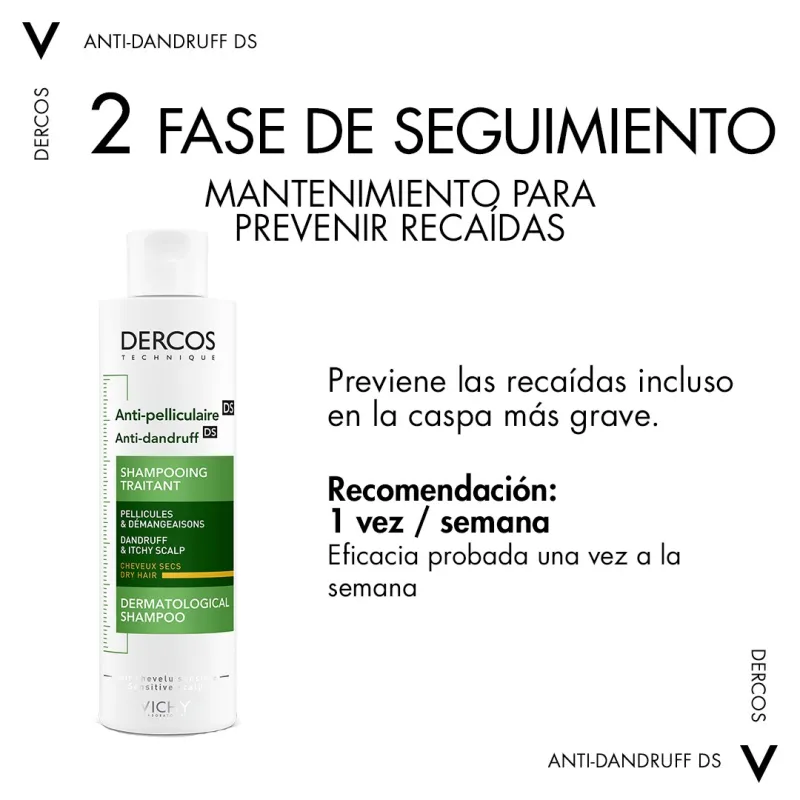 Vichy Dercos Champú Anticaspa Cabello Seco, 400ml. Vichy Dercos Champú Anticaspa Cabello Seco, 400ml.