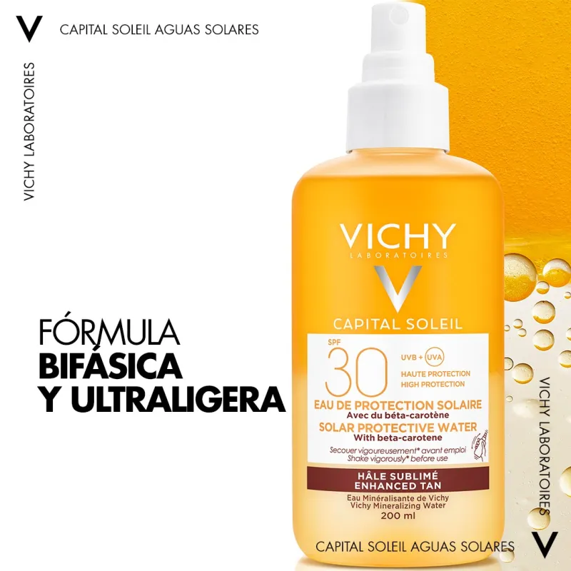 Vichy Ideal Soleil Agua de protección solar SPF30+ luminosidad, 200ml Vichy Ideal Soleil Agua de protección solar SPF30+ luminosidad, 200ml