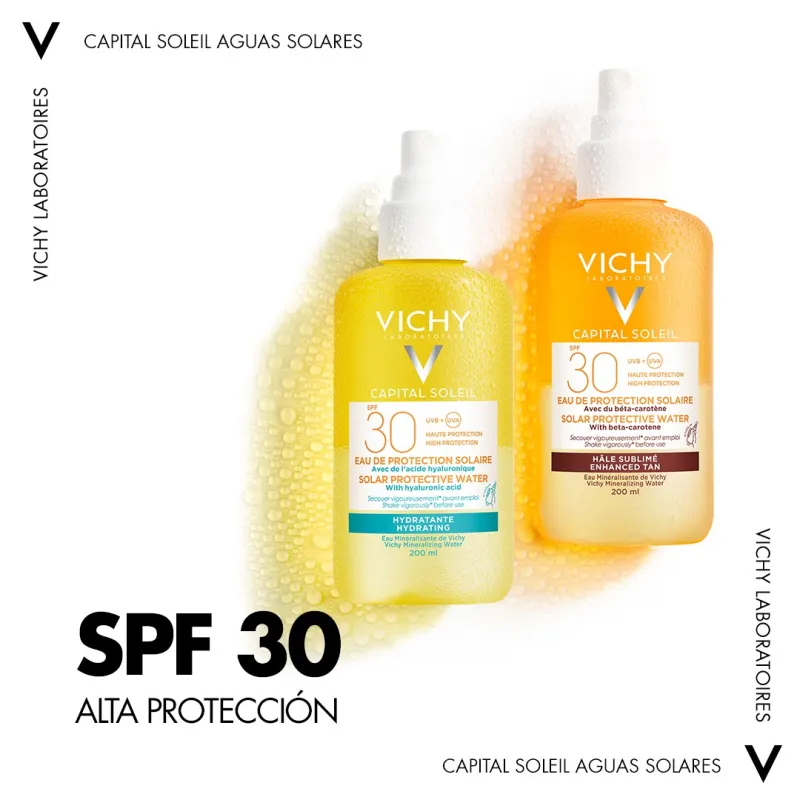 Vichy Ideal Soleil Agua de protección solar SPF30+ luminosidad, 200ml Vichy Ideal Soleil Agua de protección solar SPF30+ luminosidad, 200ml
