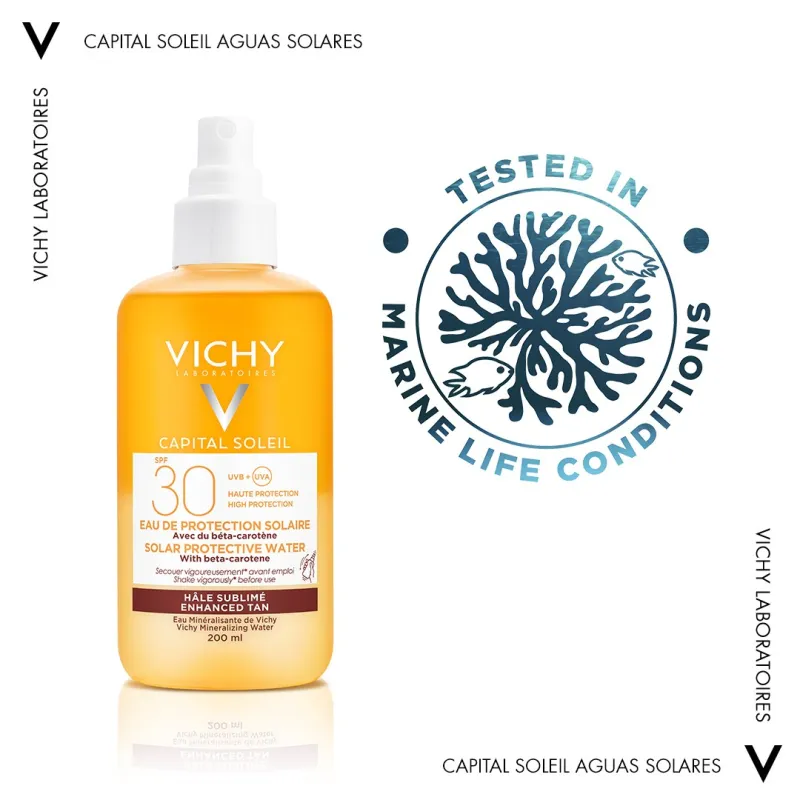 Vichy Ideal Soleil Agua de protección solar SPF30+ luminosidad, 200ml Vichy Ideal Soleil Agua de protección solar SPF30+ luminosidad, 200ml