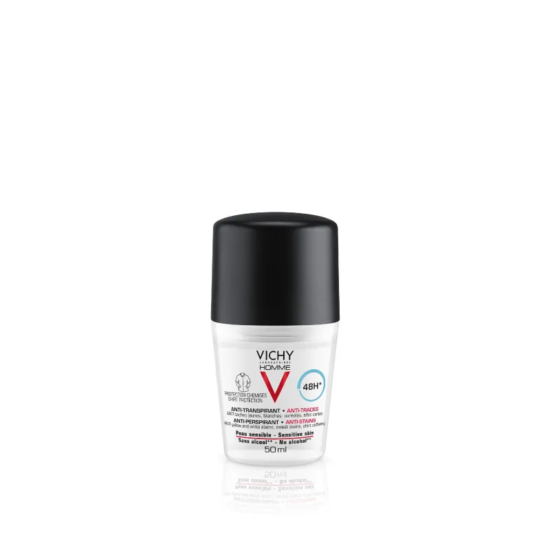VICHY HOMBRE ANTITRANSPIRANTE ANTIMANCHASROLL ON 50 ML