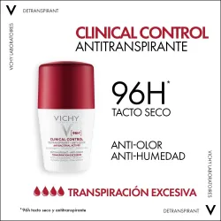 Vichy 96H clinical control desodorante roll-on. 50 ml