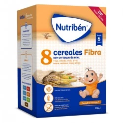 Nutriben 8 Cereales y Miel Fibra, 600g.