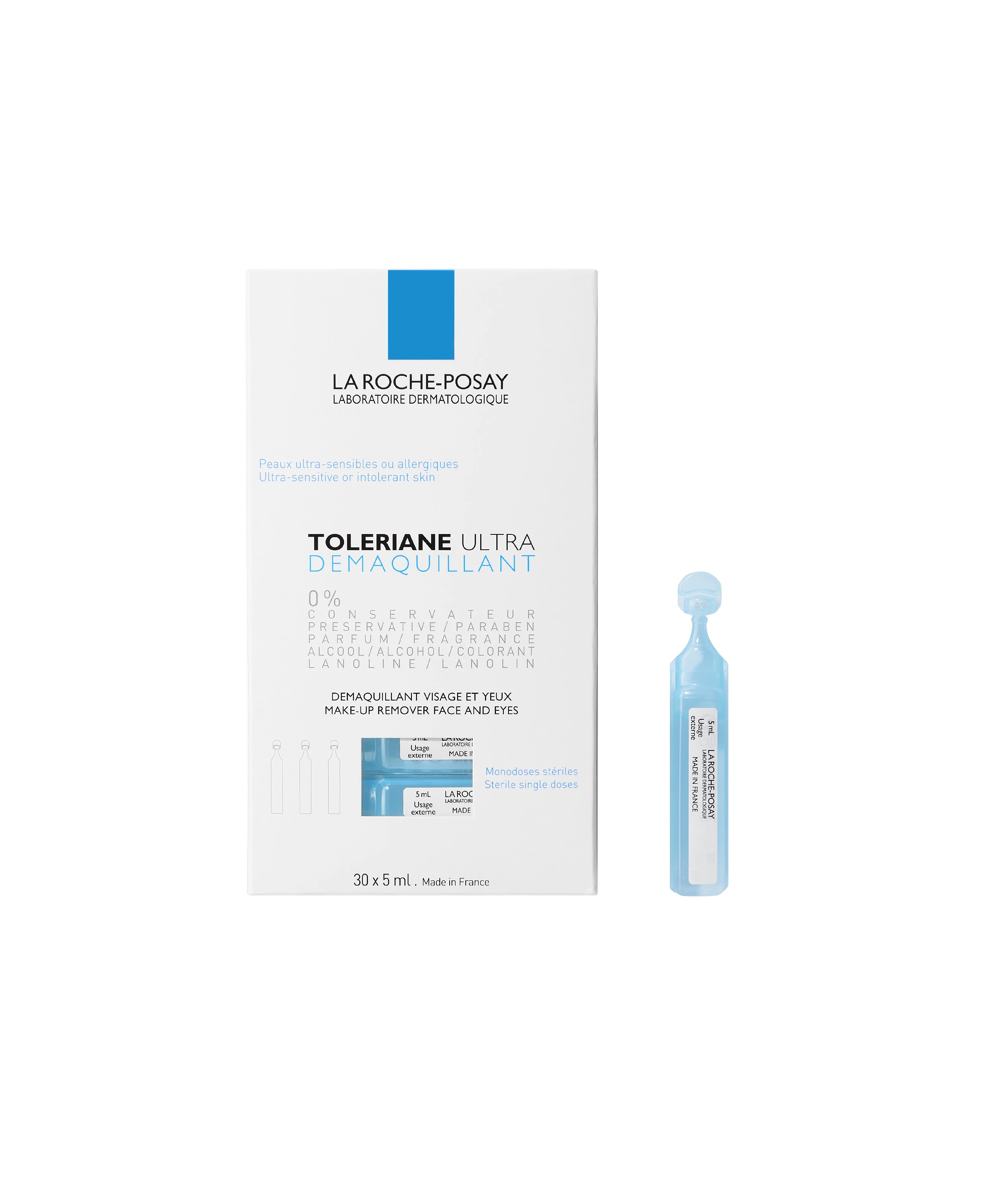 La Roche-Posay Toleriane Ultra Desmaquillante, 30x5ml