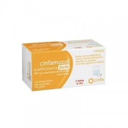 Cinfamucol acetilscisteína forte 600 mg, 20 comprimidos efervescentes