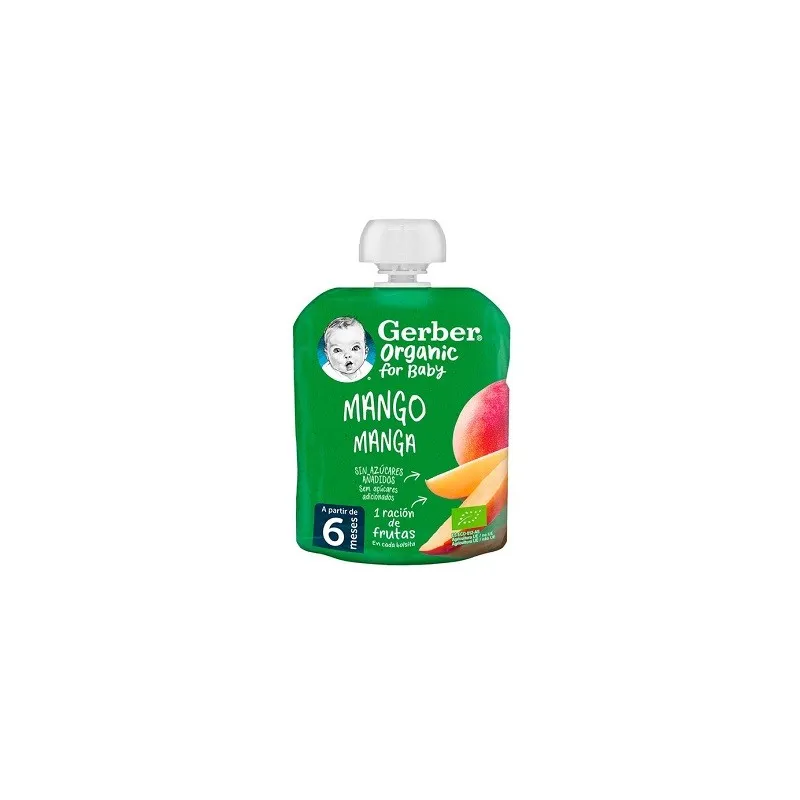 Gerber organic for baby puré de mango +6 meses, 90 g
