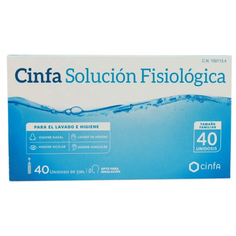 Cinfa solución fisiológica, 40 unidosis Cinfa solución fisiológica, 40 unidosis
