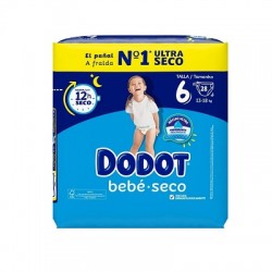 Dodot bebé seco talla 6 13-18 kg, 28 pañales