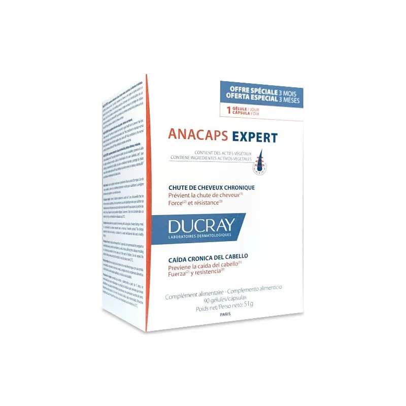 Ducray Anacaps Progressiv, 3x30 cápsulas.