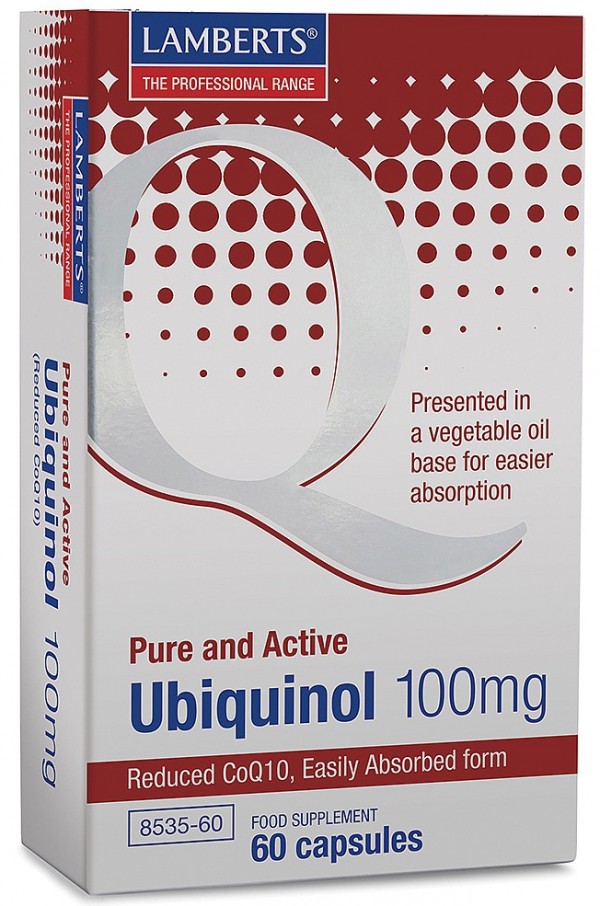 LAMBERTS Ubiquinol 100 mg. Puro y Activo, 60 cápsulas.