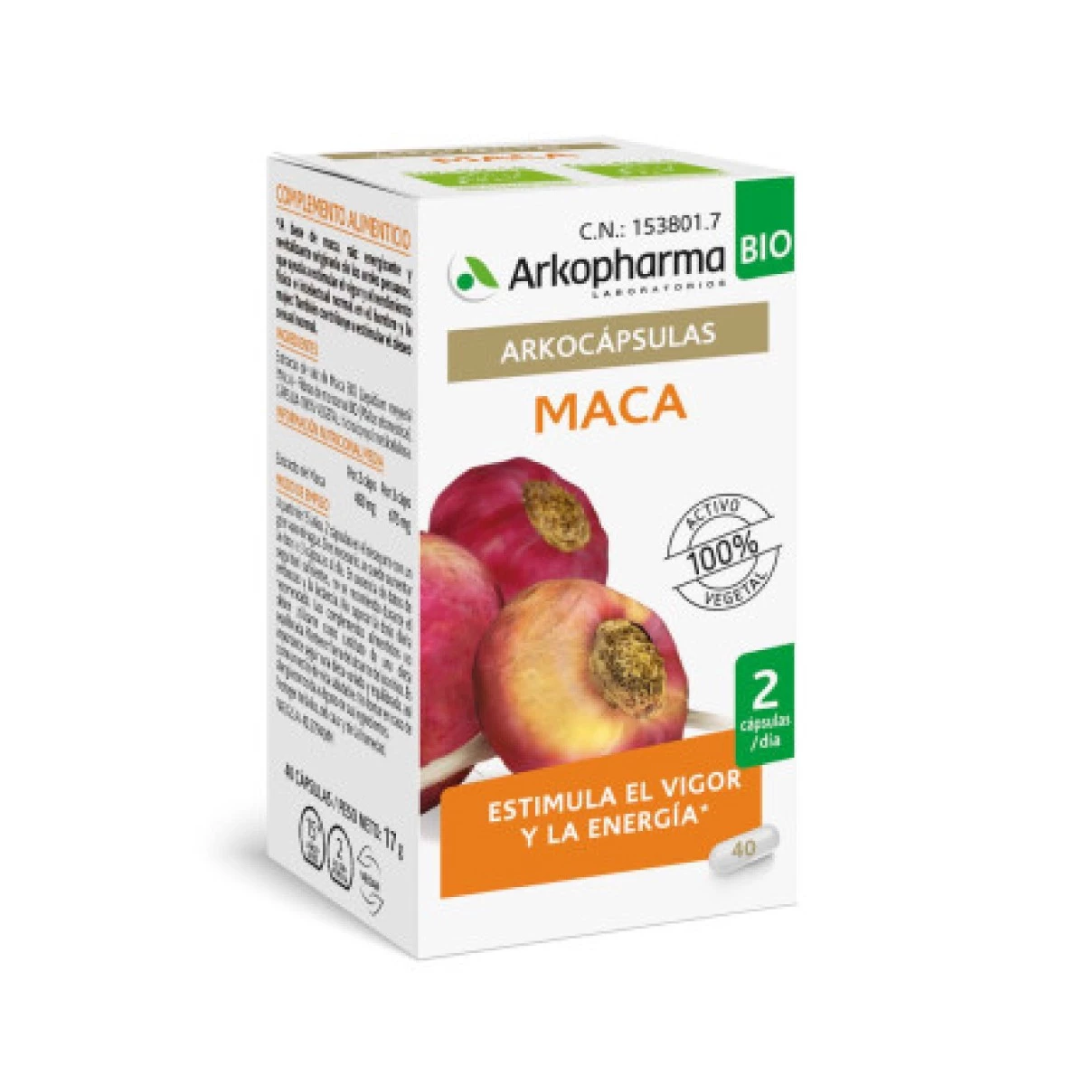 Arkocapsulas Maca BIO, 45 cápsulas